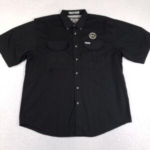 Tiger Hill Mens XL Black Fishing Shirt Short Sleeve RCC Logo Vented Performance